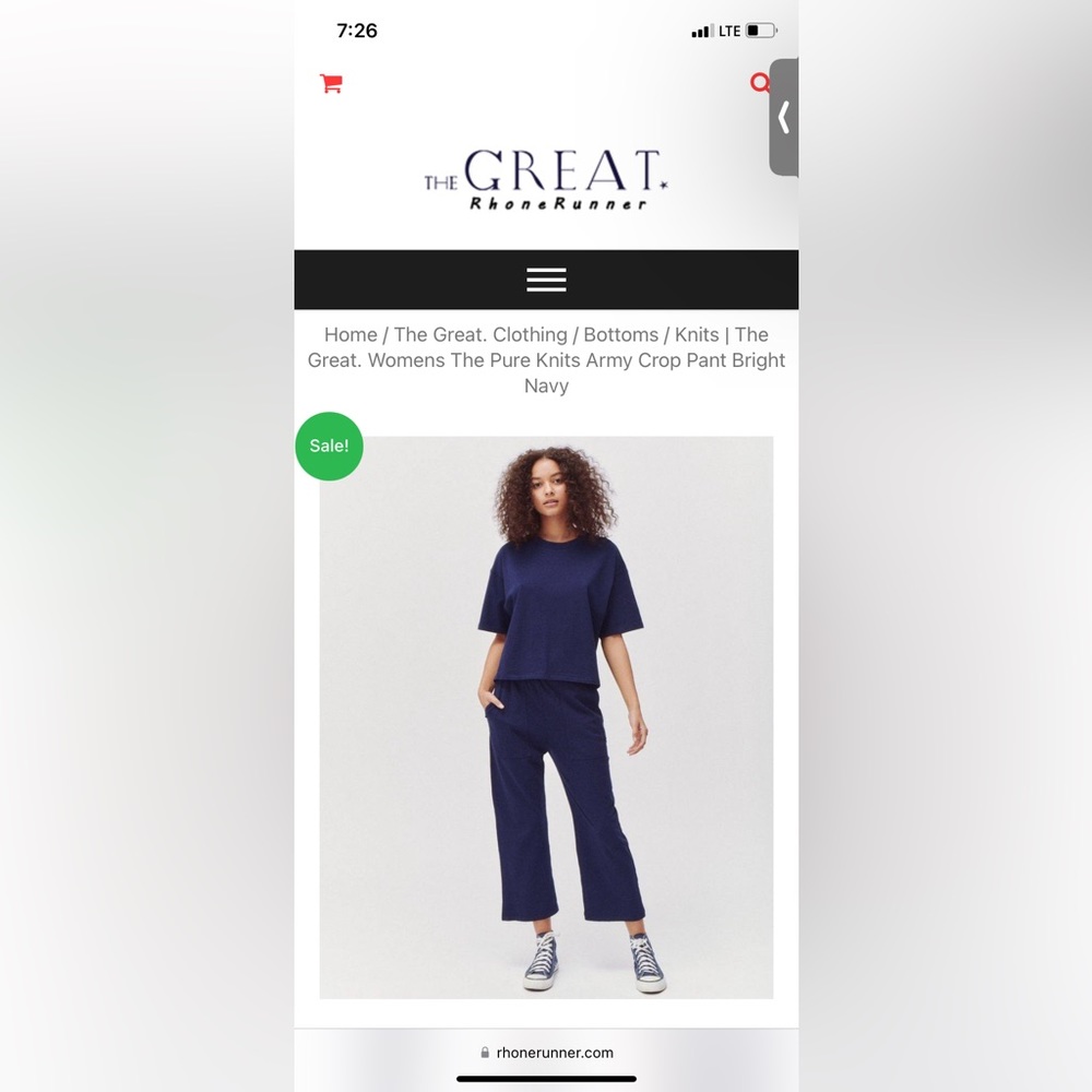 The Great Pure Knits Army Crop Pant